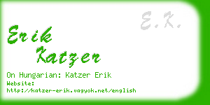 erik katzer business card